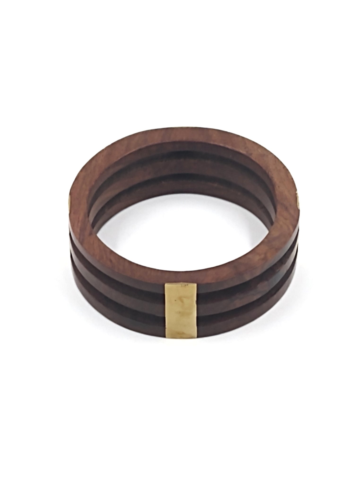 Razi Wood & Brass Bracelet - Bangle Bracelet | Rosesgems Boutique