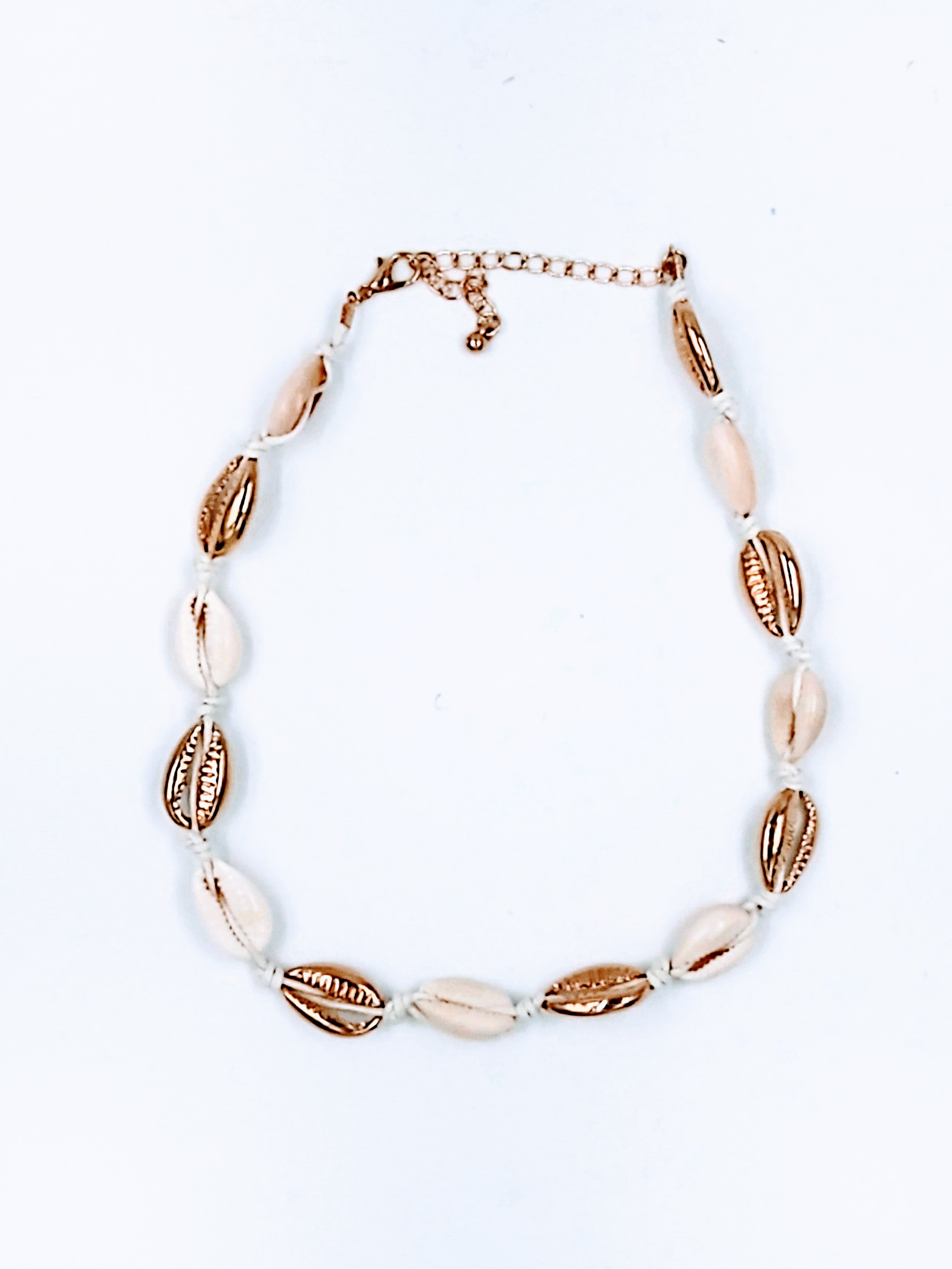 Nneka Gold Cowrie Shell Necklace by Rosesgems Boutique