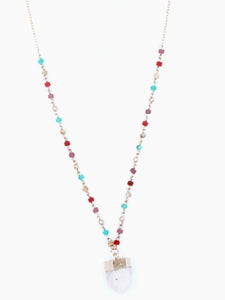 New Moon Clear Quartz Necklace by Rosesgems Boutique