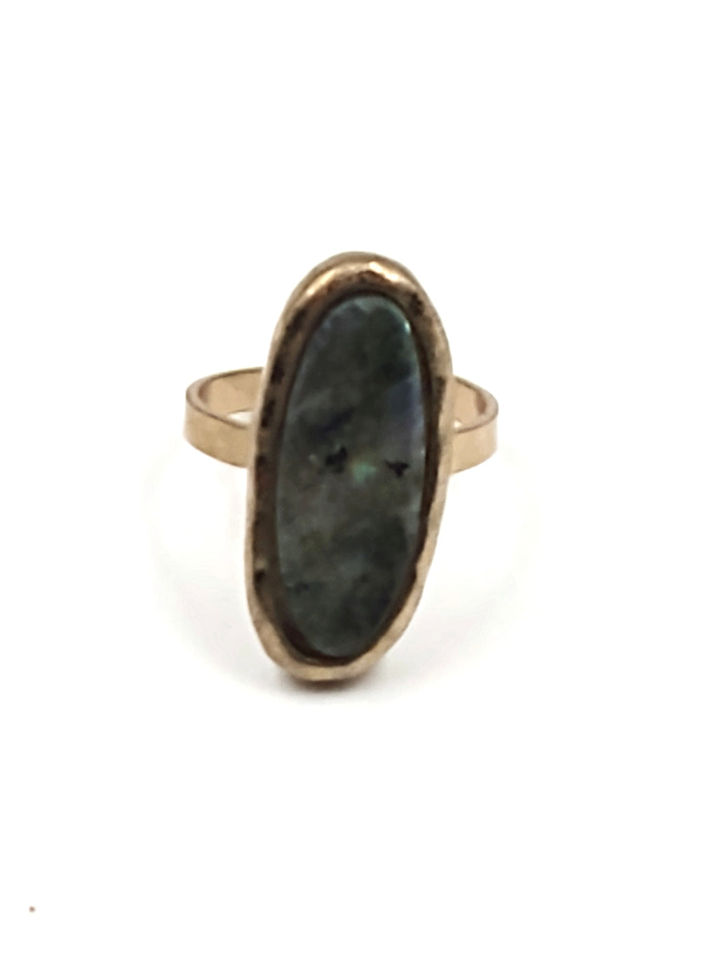 Adisa Oval Shaped Green Natural Stone Ring by Rosesgems Boutique
