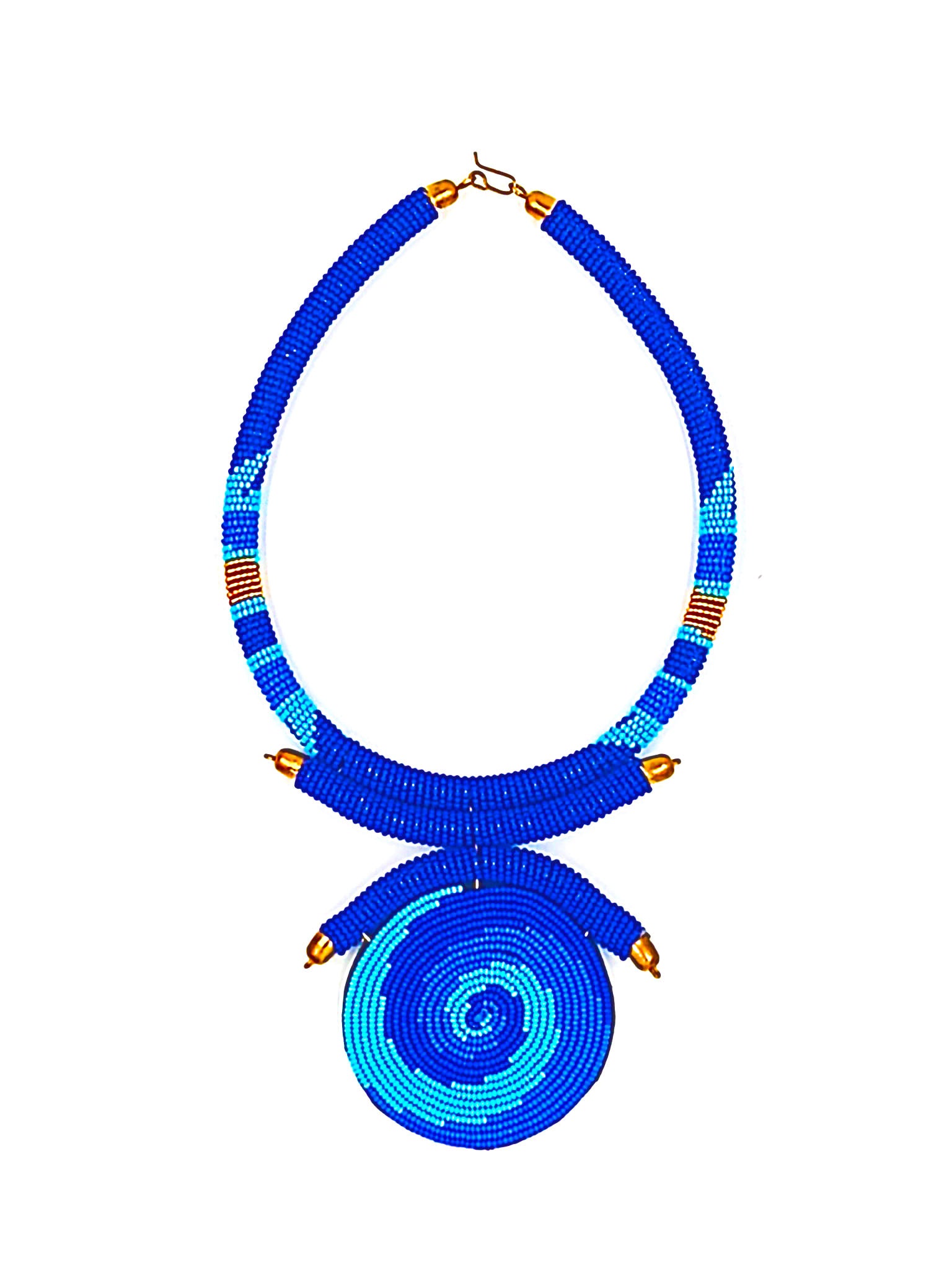 Nairobi Blue Maasai Beaded Necklace by Rosesgems Boutique
