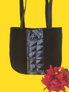 Ode Black Batik Tote Bag | Rosesgems Boutique