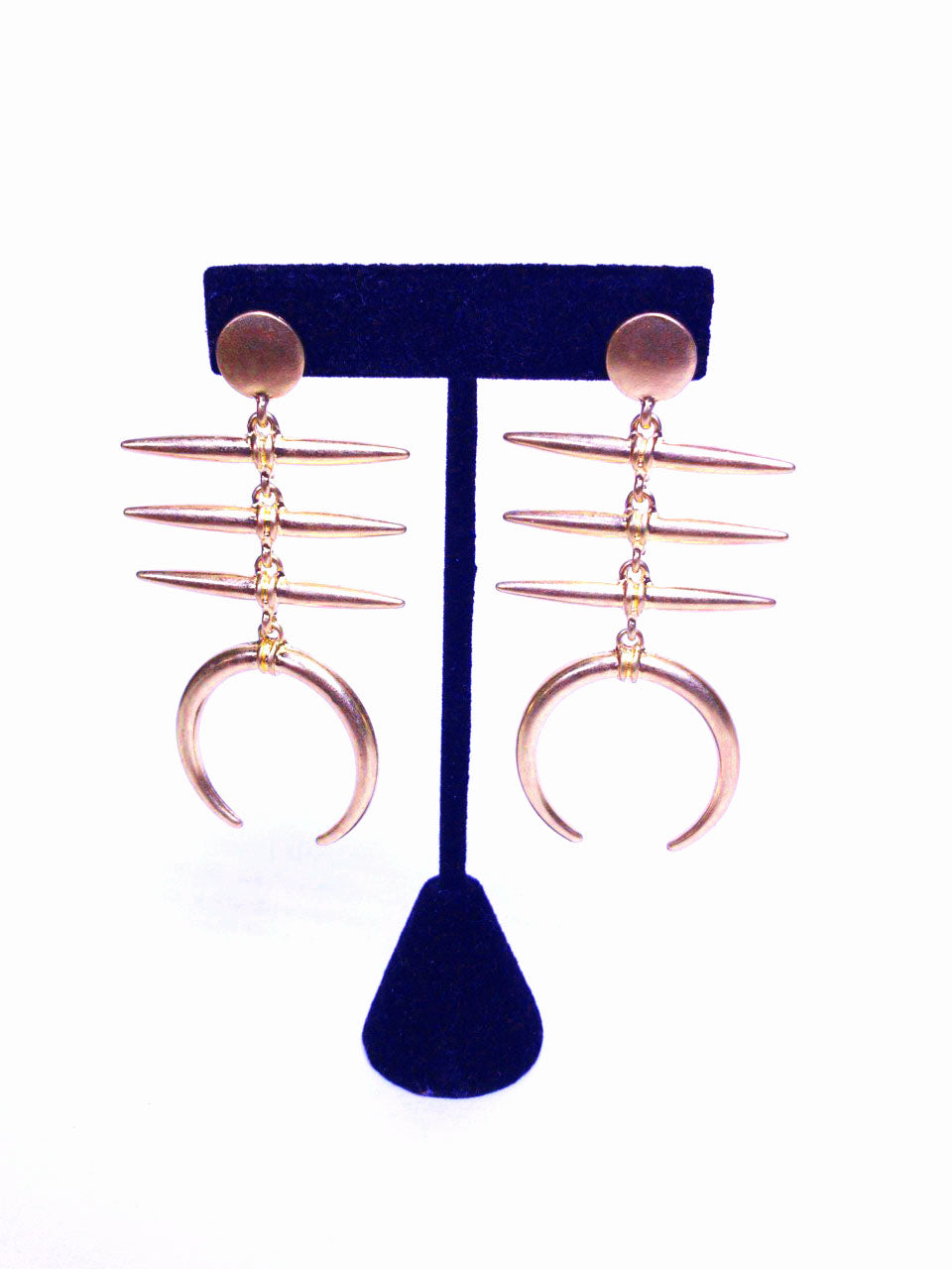 War Horn Golden Drop Earrings | Rosesgems Boutique